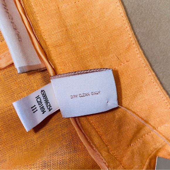 NWT Chico's linen blend Cross Hatch Haley solid marquis orange jacket, size 12 - Picture 8 of 8
